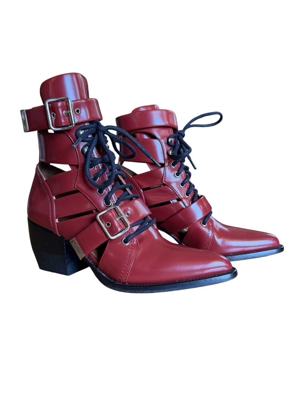 Chloe Rylee Cutout Motorcycle/Combat Boot EU 38.5